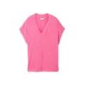 TOM TAILOR Damen T-Shirt mit V-Ausschnitt, rosa, Uni, Gr. XXL