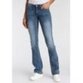 Arizona Bootcut-Jeans mit Keileinsätzen Low Waist, blau