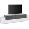 Lowboard INOSIGN "Coro" Sideboards Gr. B/H/T: 200 cm x 51,6 cm x 45 cm, schwarz-weiß (weiß hochglanz, schieferfarben) Lowboards