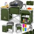 Campingschrank Campingküche mit Aluminiumgestell inkl.Tragetasche Kocherschrank für Camping Outdoor-Campingmöbel Typ Big (Khaki) - Grün - Kesser