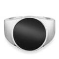 cai Ring 925/- Sterling Silber Onyx schwarz Glänzend 2,50ct (Größe: 058 (18,5))