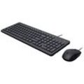 HP 150 Kabelgebunden Tastatur, Maus-Set Deutsch, QWERTZ Schwarz
