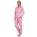EloModa Pyjama Damen Pyjama Hose & Langarmshirt Schlafanzug; Gr. M L XL 2XL (2 tlg)
