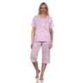 EloModa Pyjama Damen Pyjama 3/4 Hose & Shirt Sommer Schlafanzug; Gr. M L XL 2XL (2 tlg)