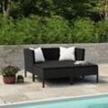 4-tlg. Garten-Lounge-Set, Gartenmöbel, Sitzgruppe Gartenset mit Auflagen Poly Rattan Schwarz LLOAQ849131 Maisonchic