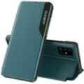 Eco Leather View Case Buch Tasche Leder Handyhülle Schutzhülle aufklappbare Hülle Standfunktion kompatibel mit Huawei P30 Pro Grün