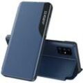 Eco Leather View Case Buch Tasche Leder Handyhülle Schutzhülle aufklappbare Hülle Standfunktion kompatibel mit Huawei P30 Pro Blau