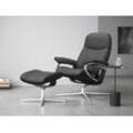 Relaxsessel STRESSLESS "Consul" Sessel Gr. ROHLEDER Stoff Q2 FARON, Cross Base Schwarz, Rela x funktion-Drehfunktion-Plus™System-Gleitsystem-BalanceAdapt™, B/H/T: 78 cm x 97 cm x 70 cm, grau (dark grey q2 faron) Lesesessel und Relaxsessel