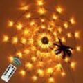 Liinism Spinnennetz Halloween-Dekoration mit Plüschlichtern Spinnennetz-Dekoration für Kinder Spukhaus Hiasdfls