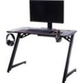 Gaming-Tisch MCA FURNITURE "Gaming Tisch" Tische Gr. B/H/T: 111 cm x 75 cm x 60 cm, schwarz (schwarz, schwarz, carbon look) Gamingtische
