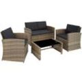 Rattan Lounge Lucca - natur/dunkelgrau