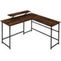 Schreibtisch Melrose 140x130x76,5cm - Industrial Holz dunkel, rustikal
