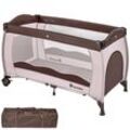 Kinderreisebett 126x65x80cm mit Transporttasche - coffee