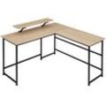 Schreibtisch Melrose 140x130x76,5cm - Industrial Holz hell, Eiche Sonoma