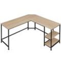 Schreibtisch Hamilton 138x138x75,5cm - Industrial Holz hell, Eiche Sonoma