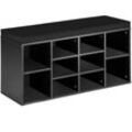 Schuhschrank mit Sitzpolster 103,5x48x30cm - schwarz