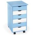 Rollcontainer aus Holz 65x36x40cm - blau