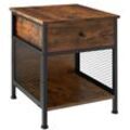 Nachttisch Killarney 45x46x55,5cm - Industrial Holz dunkel, rustikal