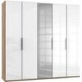 Wimex Kleiderschrank Level by fresh to go mit Glas- und Spiegeltüren, beige|weiß
