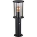 Stehleuchte Wegleuchte Gartenlampe Außenleuchte mit Bewegungsmelder, Edelstahl Glas rauch, E27, H 45 cm