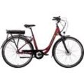 E-Bike SAXONETTE "Advanced Plus" E-Bikes Gr. 45 cm, 28 Zoll (71,12 cm), rot (bordeau x matt) E-Bikes