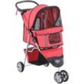 Pawhut - Hundewagen Hundebuggy Buggy Hunde Katzen mehrfarbig (Rot) - Rot