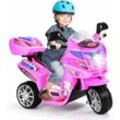 6V Elektro Kindermotorrad mit 3 Raedern, Elektromotorrad inkl. Licht & Pedal & Aufbewahrungskiste & Musik, Elektro-Dreirad für Kinder von 3 bis 7