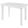 Kunststoff Gartentisch 100 x 72 cm - weiß - Campingtisch rechteckig im klassischen Design - Balkontisch Terrassentisch Campingtisch Garten Tisch
