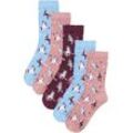 Kinder Socken mit Wellenkante mit Bio-Baumwolle (5er Pack)