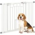 Pawhut - Treppenschutzgitter Hundeschutzgitter, automatisches Schließen, Einhandbedienung,100 cm x 4 cm x 76 cm, Weiß - Weiß