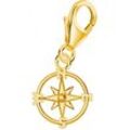 Goldene Hufeisen Charm-Einhänger Kompass Karabiner Charm 925 Sterling Silber Vergoldet Herren Damen