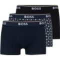 BOSS Power Pants kurz, 3er-Pack, Logo-Bund, für Herren, schwarz, L