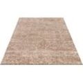 Teppich HOME AFFAIRE "Dilani" Teppiche Gr. B/L: 120 cm x 180 cm, 12 mm, 1 St., beige (natur) Esszimmerteppiche Vintage, dezenter Glanz, Hoch-Tief-Struktur, Schrumpf Carving-Effekt