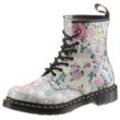 Schnürstiefel DR. MARTENS "1460 8-Eye Boot" Gr. 37, bunt (offwhite, floral) Damen Schuhe Stiefel