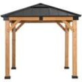 Cedar wood Gazebo rapi in Anthracite - 273cm x 273cm