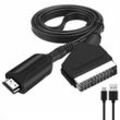 Scart-zu-HDMI-Konverter, Audio-Video-Adapter für HDTV/DVD/Set-Top-Box/PS3/Pal/NTSC