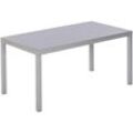 MERXX Gartentisch Taviano (Tisch 90x150 cm), Aluminium, Sicherheitsglas, grau|silberfarben