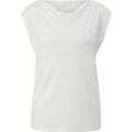 s.Oliver BLACK LABEL T-Shirt, Wasserfall-Ausschnitt, für Damen, weiß, 42
