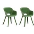 Keter Akola Gartenstuhl - 2 Stück - 55x56,5x80cm - Kunststoff - Olivgrün - Set mit zwei Stühlen in einer Box - wetterbeständig - einfach zu montieren