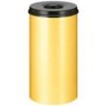 Selbstlöschender Papierkorb & Abfallsammler aus Metall 50 Liter, HxØ 63x33,5cm Gelb, Kopfteil Schwarz - Schwarz