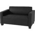 2er Sofa Couch Moncalieri Loungesofa Kunstleder schwarz - black