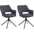 byLIVING Esszimmerstuhl Eleonore 2er-Set (Set, 2 St), drehbarer Stuhl mit gemütlicher Polsterung in verschiedenen Stoffen, grau|schwarz