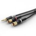 Sommer Cable HBP-3SC2-0600 Audio Anschlusskabel [1x Klinkenstecker 3.5 mm - 2x Cinch-Stecker] 6.00 m Schwarz