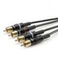 Sommer Cable HBP-C2-0300 Klinke / Cinch Audio Anschlusskabel [2x Cinch-Stecker - 2x Cinch-Stecker] 3.00 m Schwarz