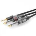 Sommer Cable HBA-3S62-0300 Klinke Audio Anschlusskabel [1x Klinkenstecker 3.5 mm - 2x Klinkenstecker 6.3 mm (mono)] 3.00 m Schwarz