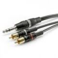 Sommer Cable HBP-6SC2-0600 Klinke / Cinch Audio Anschlusskabel [2x Cinch-Stecker - 1x Klinkenstecker 6.3 mm (stereo)] 6.00 m Schwarz