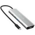 j5create JCD401-N 4 Port USB-C® (USB 3.2 Gen 2) Multiport Hub Silber