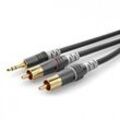 Sommer Cable HBA-3SC2-0600 Klinke / Cinch Audio Anschlusskabel [2x Cinch-Stecker - 1x Klinkenstecker 3.5 mm] 6.00 m Schwarz
