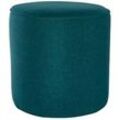 Hocker aus pfauenblauem Stoff D 40 cm COQ