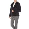 Comma Outdoorjacke COMMA CASUAL IDENTITY Jacke moderne Damen Outdoor-Jacke Freizeit-Jacke in Shearling-Optik Schwarz